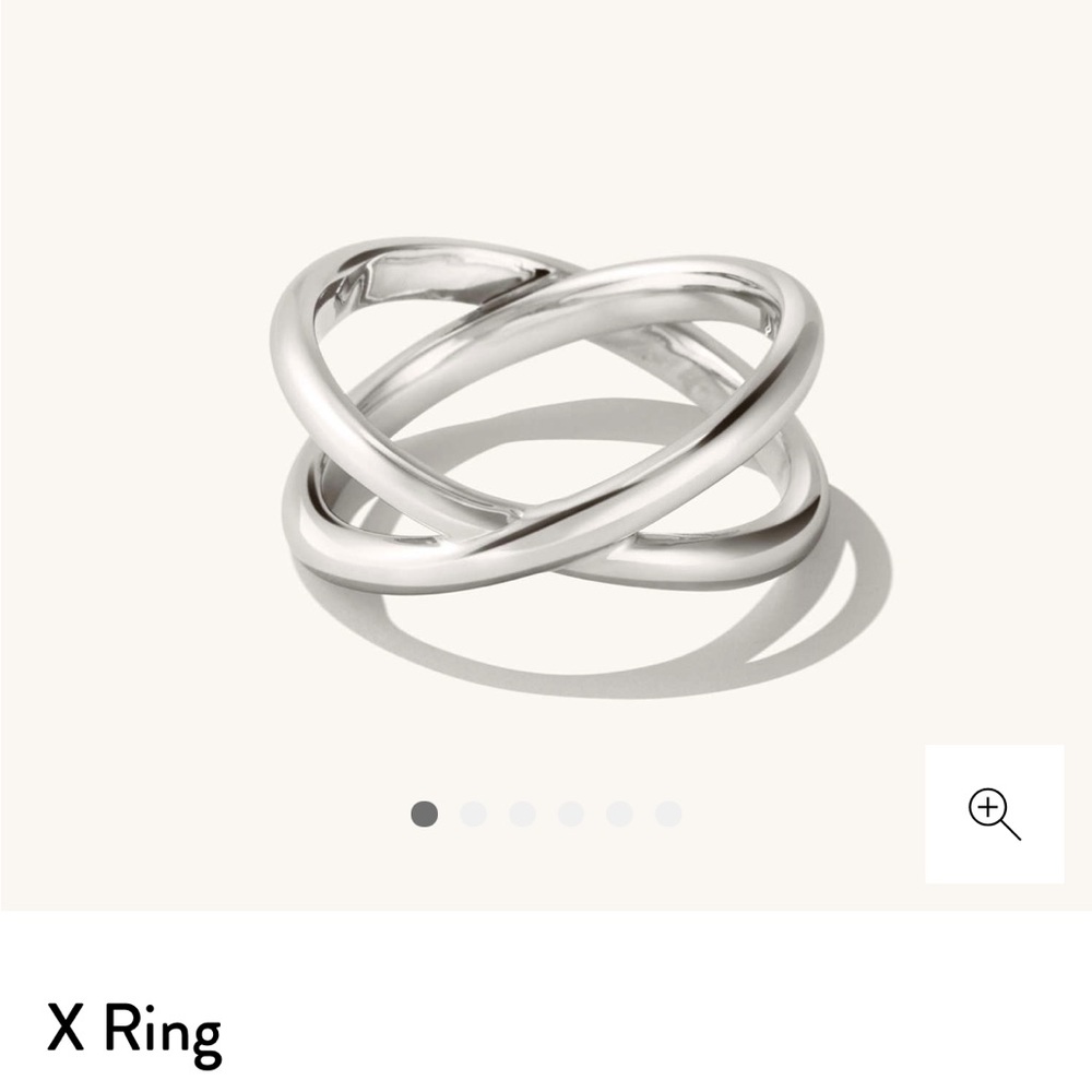 Mejuri Sterling Silver X Ring in Size 7